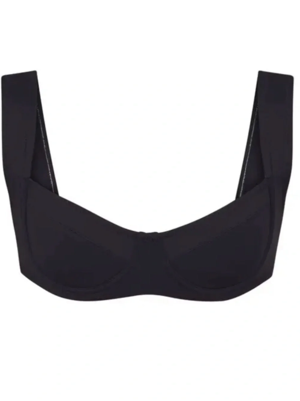 SKIMS Black Shaping Square-Neck Underwire Bikini Top